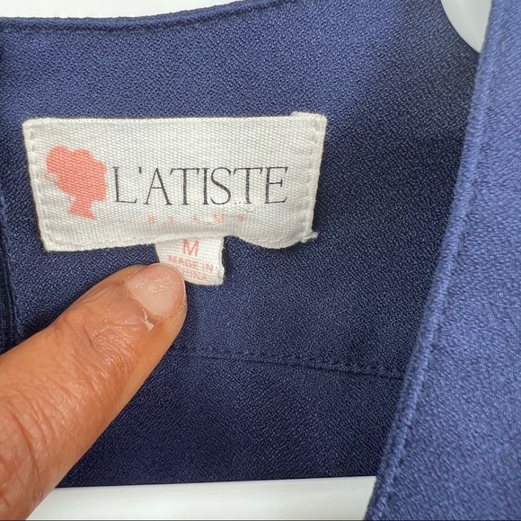 L’Atiste blue long sleeve shirt romper M - Picture 7 of 9